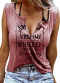 Smooth As Tennessee Tank Top Sweet As Strawberry Shirt Ring Hole Sleeveless Sexy V Neck Womens Retro Country Music Tops
