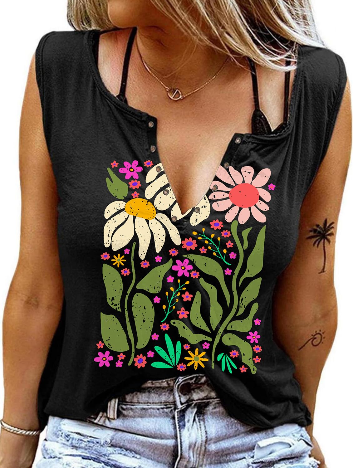 Smooth As Tennessee Tank Top Sweet As Strawberry Shirt Ring Hole Sleeveless Sexy V Neck Womens Retro Country Music Tops