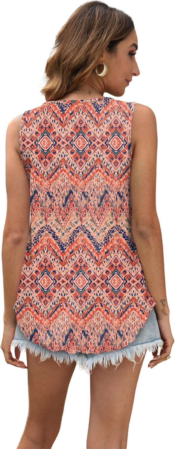 Aokosor Ladies Tops Vest Scoop Neck Sleeveless Eyelet Embroidery Tank Women Summer Clothes
